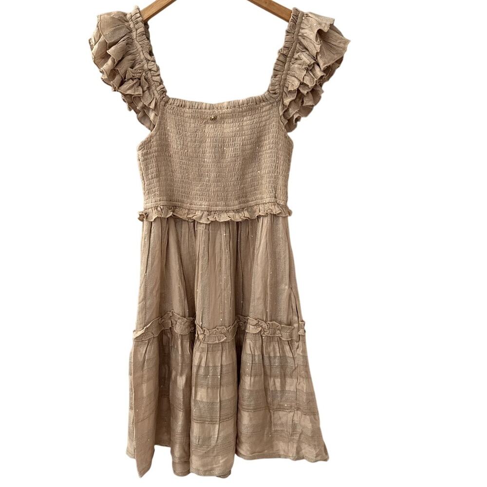 PQ Swim‎ Carrie Tan Square-Neck Tier Dress Size Medium/Large - Picture 5 of 11